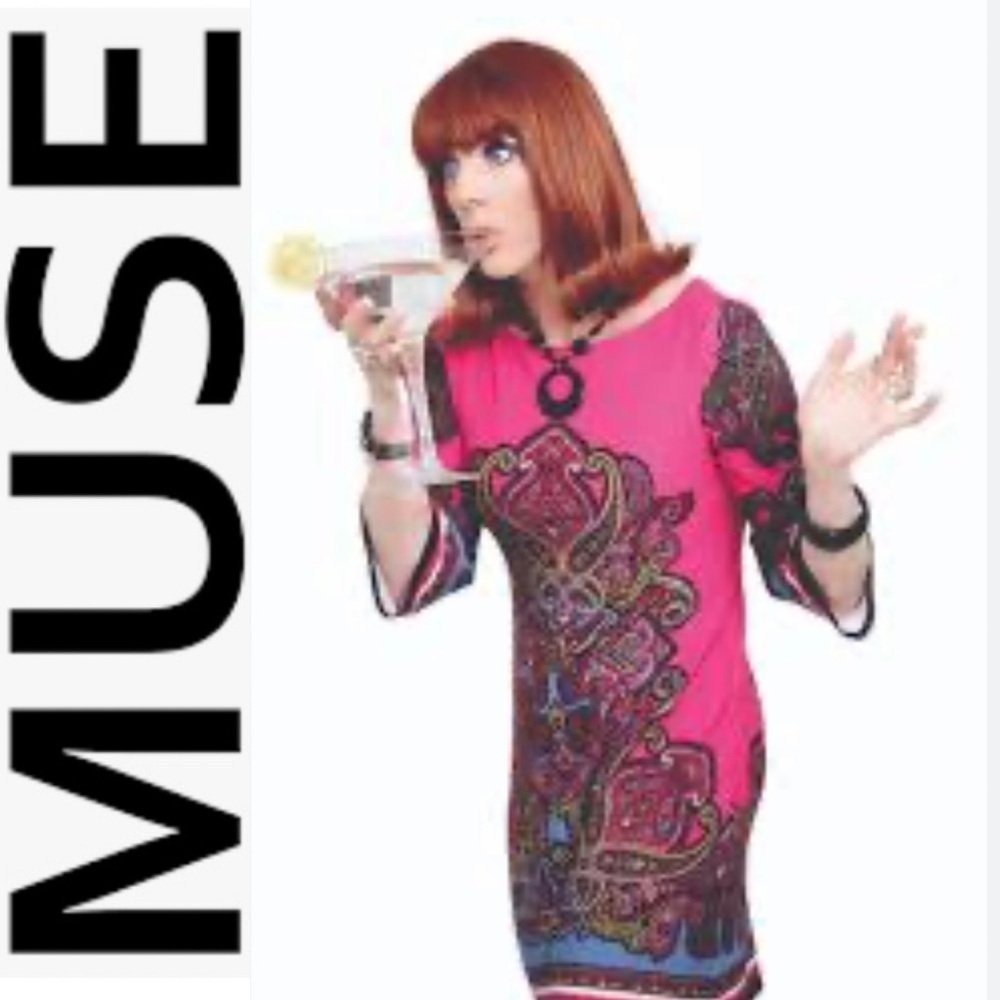 Muse Women’s Shift Dress Pink Paisley Print Size 10. Pristine Condition
